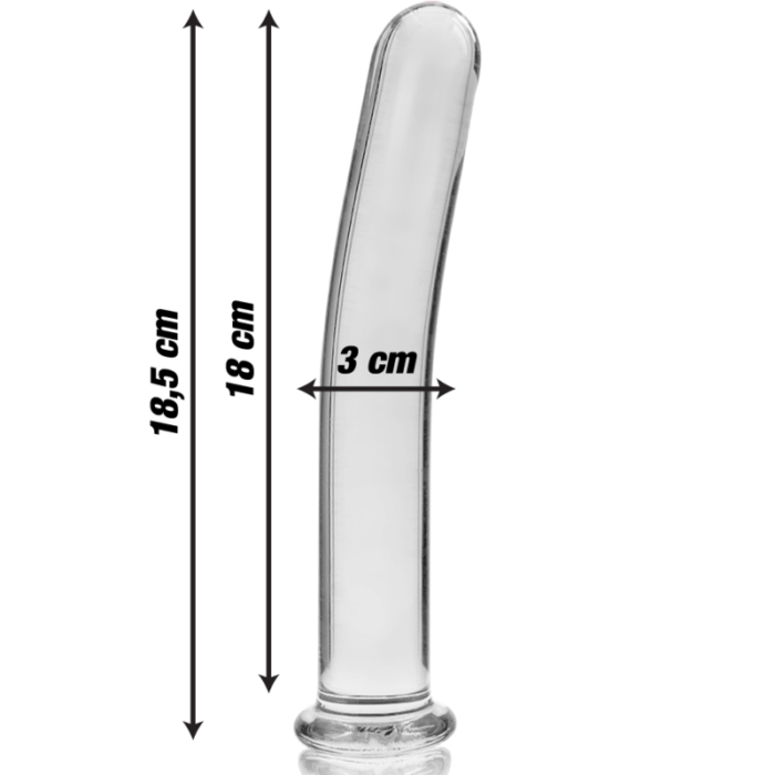 Klaasist dildo MODEL 17 18.5x3 cm (läbipaistev) - Lovex Erootikapood