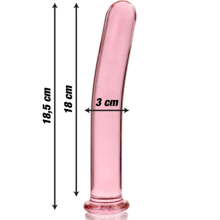 Klaasist dildo MODEL 17 18.5x3 cm (roosa) - Lovex Erootikapood