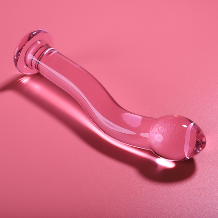 Klaasist dildo MODEL 18 18.5x3.5 cm (roosa) - Lovex Erootikapood