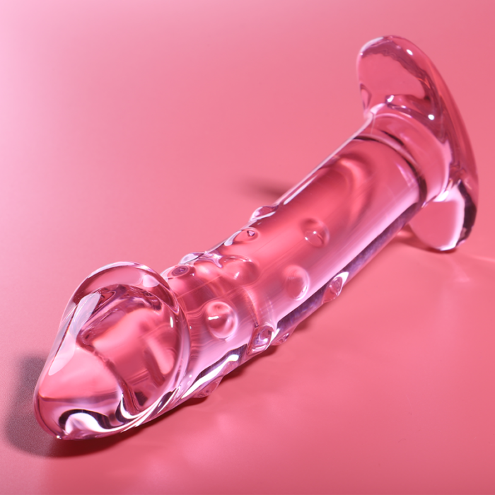 Klaasist dildo MODEL 19 18.5x4 cm (roosa) - Lovex Erootikapood