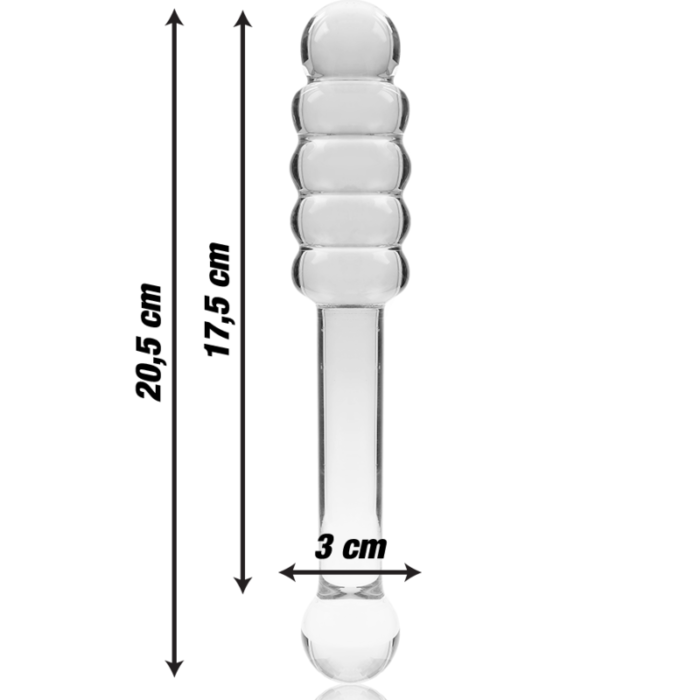 Klaasist dildo MODEL 20 20.5x3 cm (läbipaistev) - Lovex Erootikapood