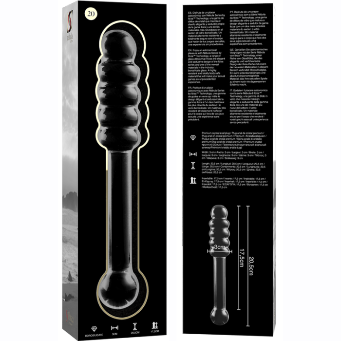 Klaasist dildo MODEL 20 20.5x3 cm (läbipaistev) - Lovex Erootikapood