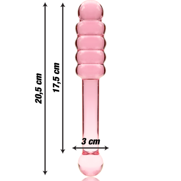 Klaasist dildo MODEL 20 20.5x3 cm (roosa) - Lovex Erootikapood