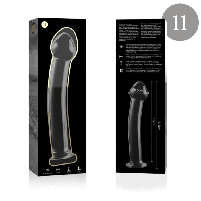 Klaasist dildo MODEL 11 16x3 cm (läbipaistev) - Lovex Erootikapood