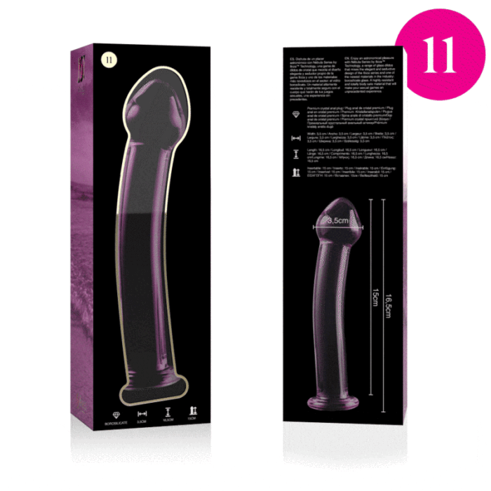 Klaasist dildo MODEL 11 16×3 cm (roosa) - Lovex Erootikapood