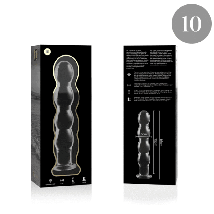 Klaasist dildo MODEL 10 16.5x3.5 cm (läbipaistev) - Lovex Erootikapood