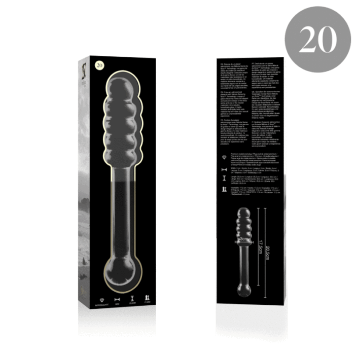 Klaasist dildo MODEL 20 20.5x3 cm (läbipaistev) - Lovex Erootikapood