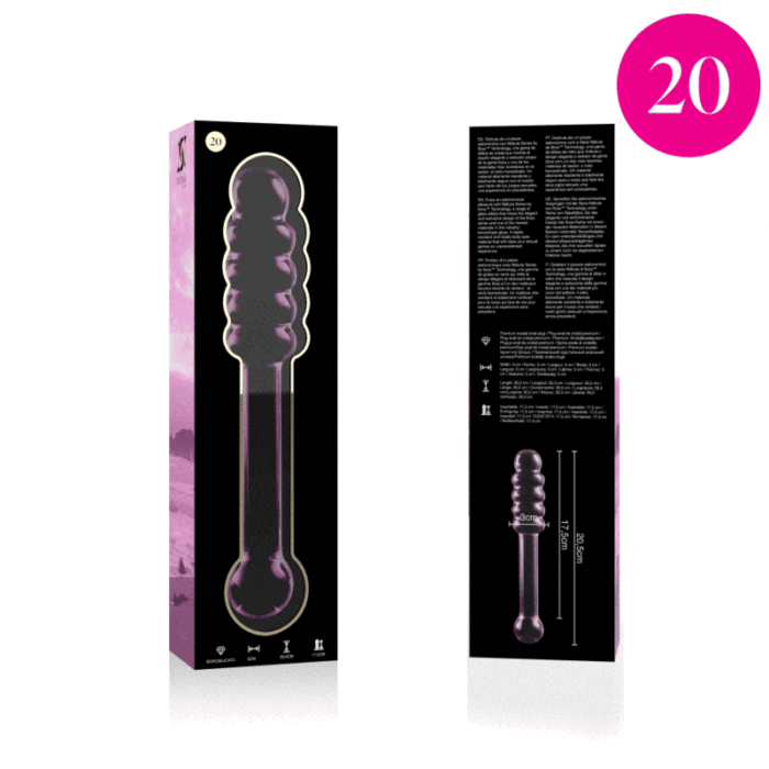 Klaasist dildo MODEL 20 20.5x3 cm (roosa) - Lovex Erootikapood