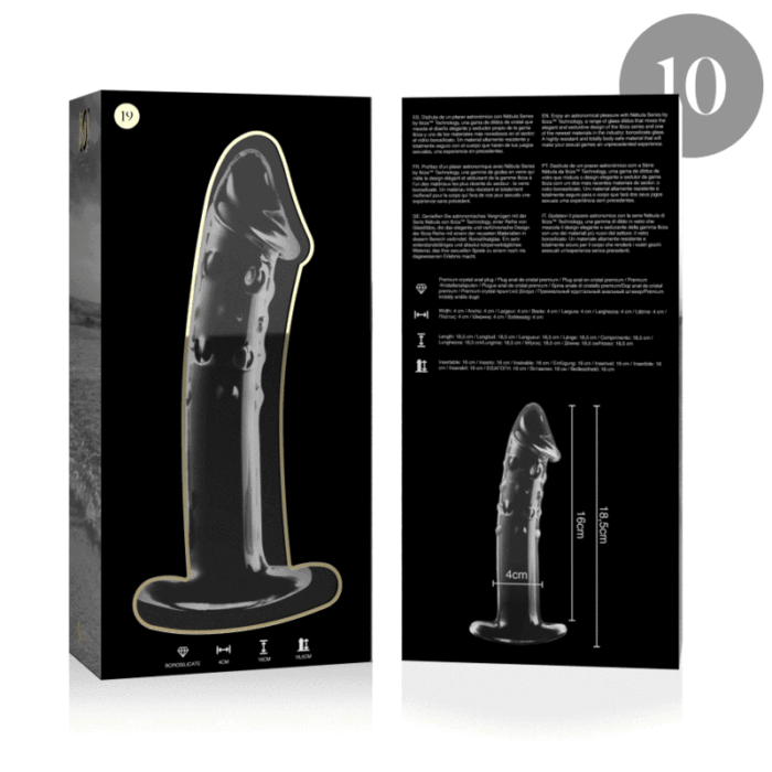 Klaasist dildo MODEL 19 18.5x4 cm (läbipaistev) - Lovex Erootikapood