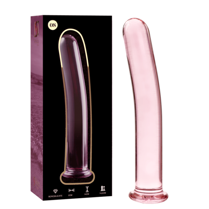 Klaasist dildo MODEL 8 14.5x2 cm (roosa) - Lovex Erootikapood