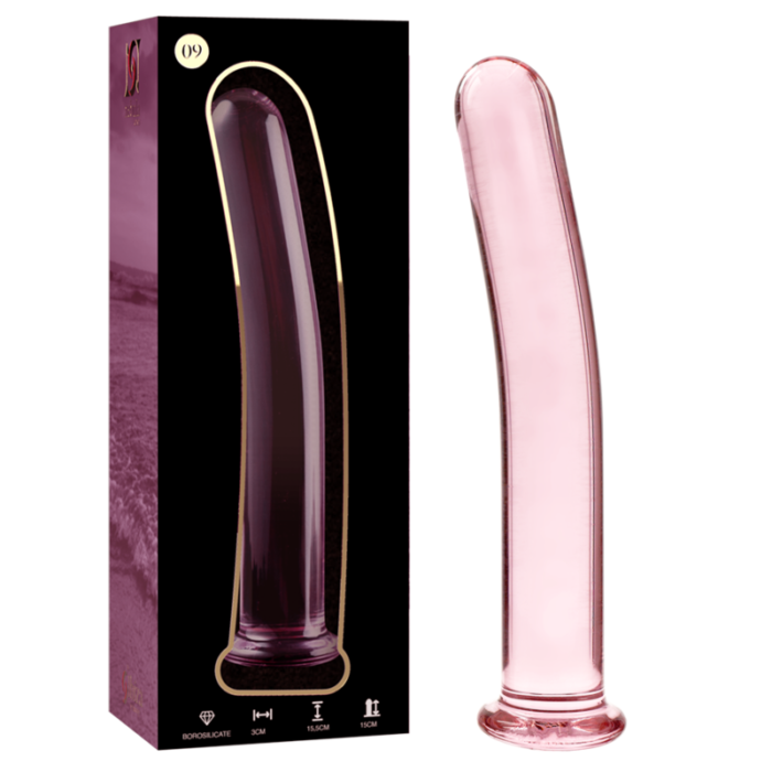 Klaasist dildo MODEL 9 15.5x2.5 cm (roosa) - Lovex Erootikapood