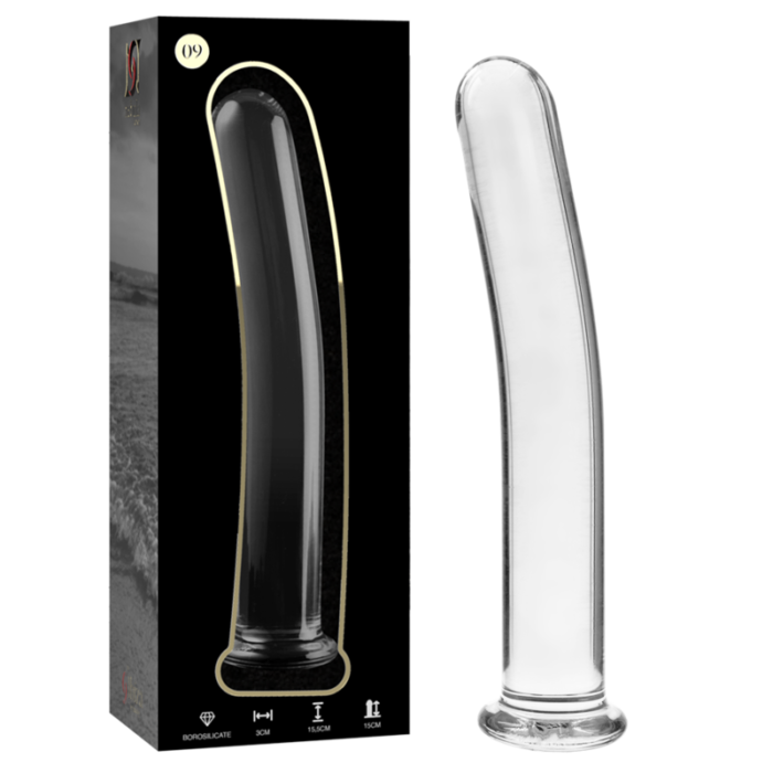 Klaasist dildo MODEL 9 15.5x2.5 cm (läbipaistev) - Lovex Erootikapood