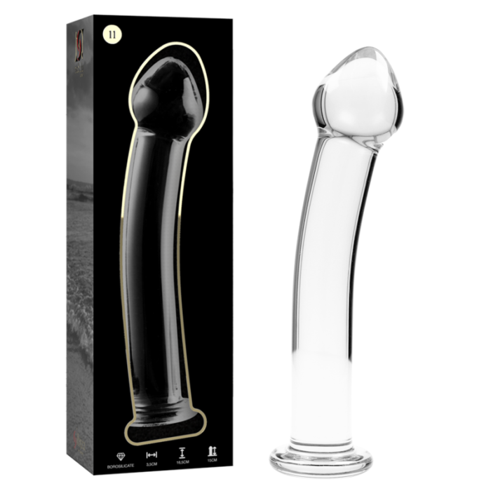 Klaasist dildo MODEL 11 16x3 cm (läbipaistev) - Lovex Erootikapood