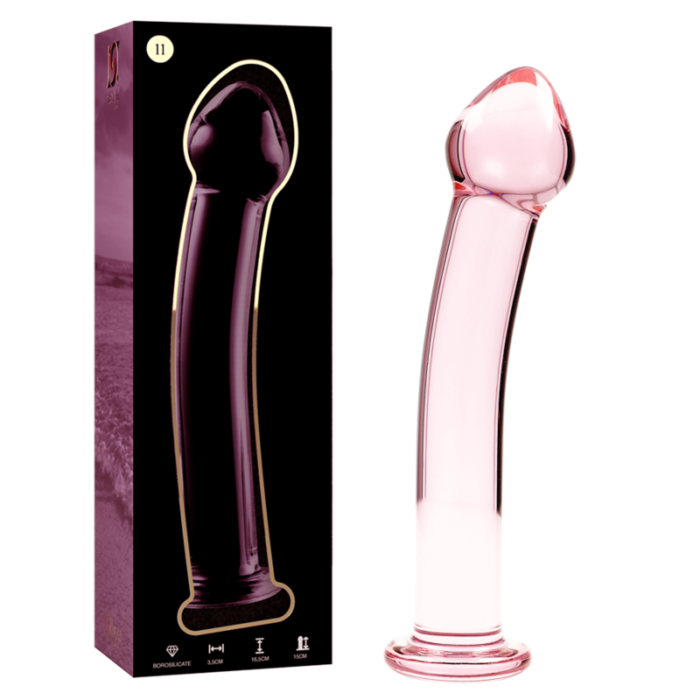 Klaasist dildo MODEL 11 16×3 cm (roosa) - Lovex Erootikapood