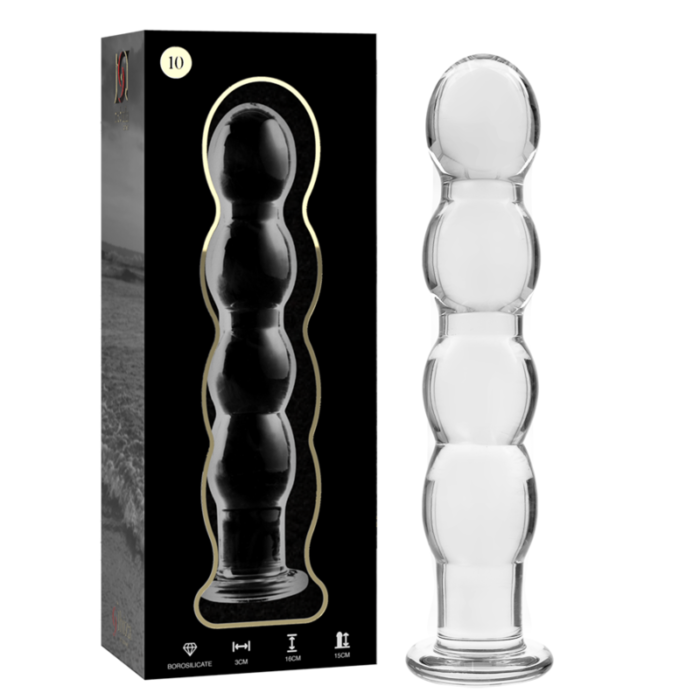 Klaasist dildo MODEL 10 16.5x3.5 cm (läbipaistev) - Lovex Erootikapood