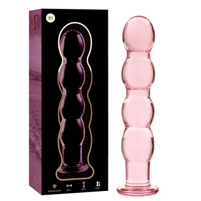 Klaasist dildo MODEL 10 16.5x3.5 cm (roosa) - Lovex Erootikapood