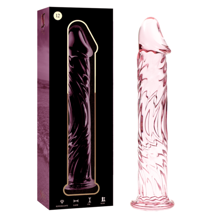 Klaasist dildo MODEL 12 17x3.5 cm (roosa) - Lovex Erootikapood