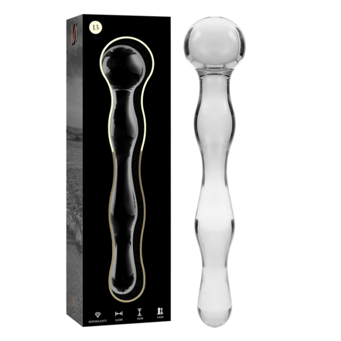 Klaasist dildo MODEL 13 18x3.5 cm (läbipaistev) - Lovex Erootikapood