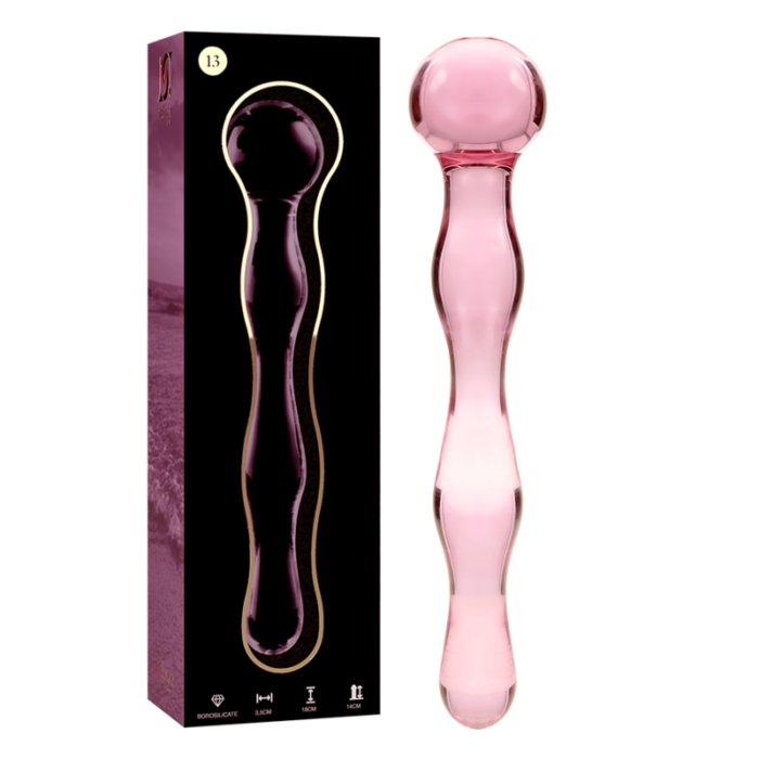 Klaasist dildo MODEL 13 18x3.5 cm (roosa) - Lovex Erootikapood