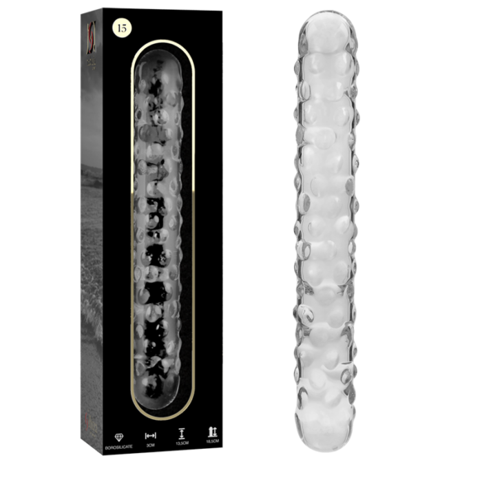 nebula series by ibiza - model 15 dildo borosilicate glass clear 18.5 cm -o- 3 cm - Lovex Erootikapood