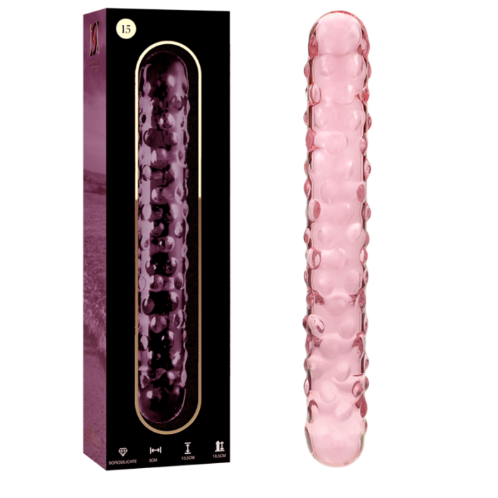 Klaasist dildo MODEL 15 18.5x3 cm (roosa) - Lovex Erootikapood