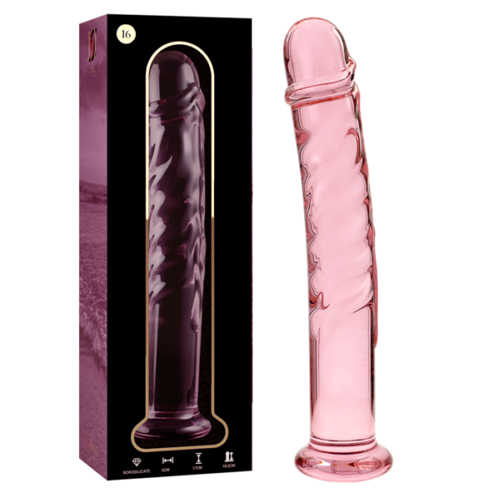 Klaasist dildo MODEL 16 18.5x3 cm (roosa) - Lovex Erootikapood