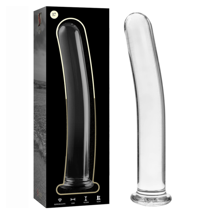 Klaasist dildo MODEL 17 18.5x3 cm (läbipaistev) - Lovex Erootikapood