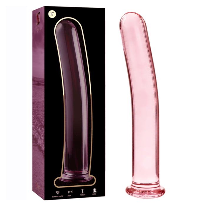 Klaasist dildo MODEL 17 18.5x3 cm (roosa) - Lovex Erootikapood