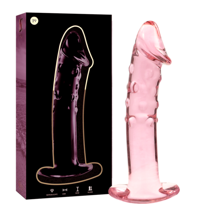 Klaasist dildo MODEL 19 18.5x4 cm (roosa) - Lovex Erootikapood