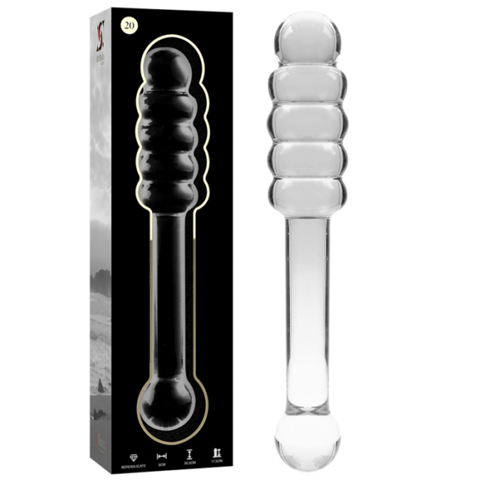 Klaasist dildo MODEL 20 20.5x3 cm (läbipaistev) - Lovex Erootikapood