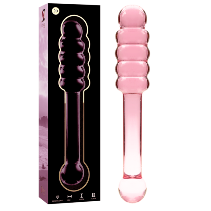 Klaasist dildo MODEL 20 20.5x3 cm (roosa) - Lovex Erootikapood