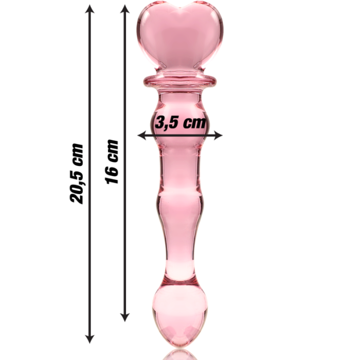 Klaasist dildo MODEL 21 20.5x3.5 cm (roosa) - Lovex Erootikapood