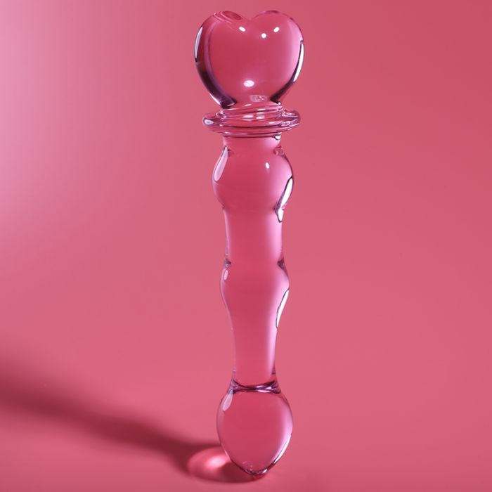 Klaasist dildo MODEL 21 20.5x3.5 cm (roosa) - Lovex Erootikapood