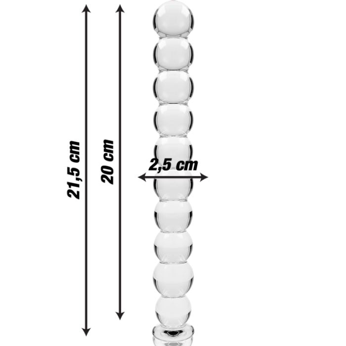 Klaasist dildo MODEL 22 21.5x2.5 cm (läbipaistev) - Lovex Erootikapood