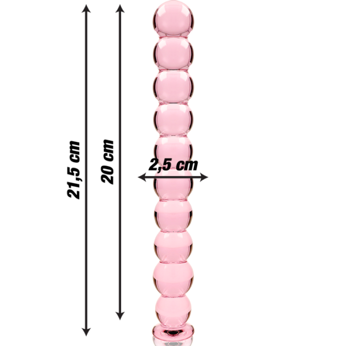 Klaasist dildo MODEL 22 21.5x2.5 cm (roosa) - Lovex Erootikapood