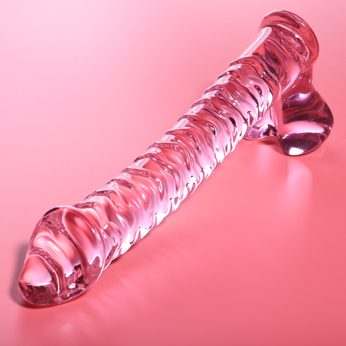 Klaasist dildo MODEL 23 21.5x4 cm (roosa) - Lovex Erootikapood