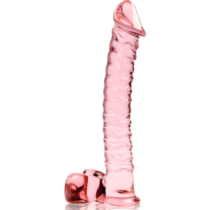 Klaasist dildo MODEL 23 21.5x4 cm (roosa) - Lovex Erootikapood