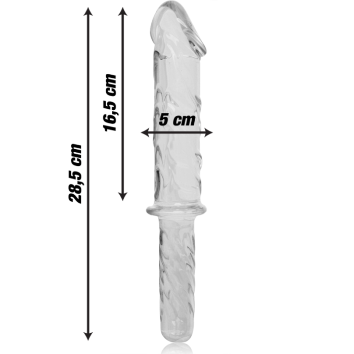 Klaasist dildo MODEL 24 28.5x5 cm (läbipaistev) - Lovex Erootikapood