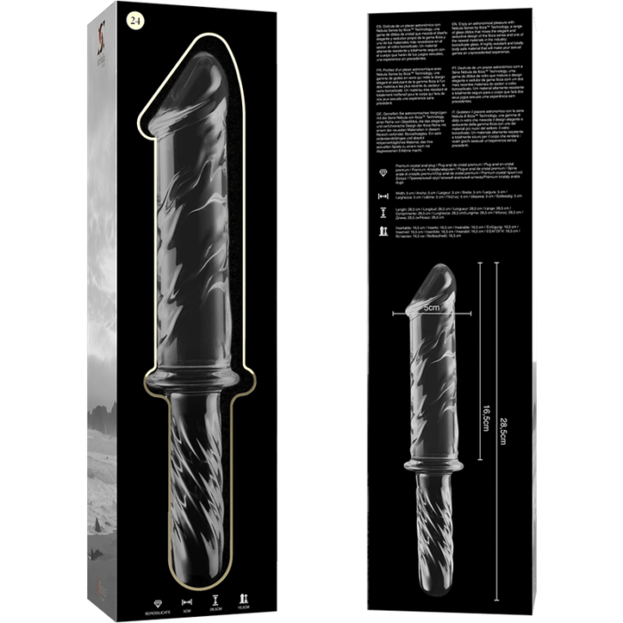 Klaasist dildo MODEL 24 28.5x5 cm (läbipaistev) - Lovex Erootikapood