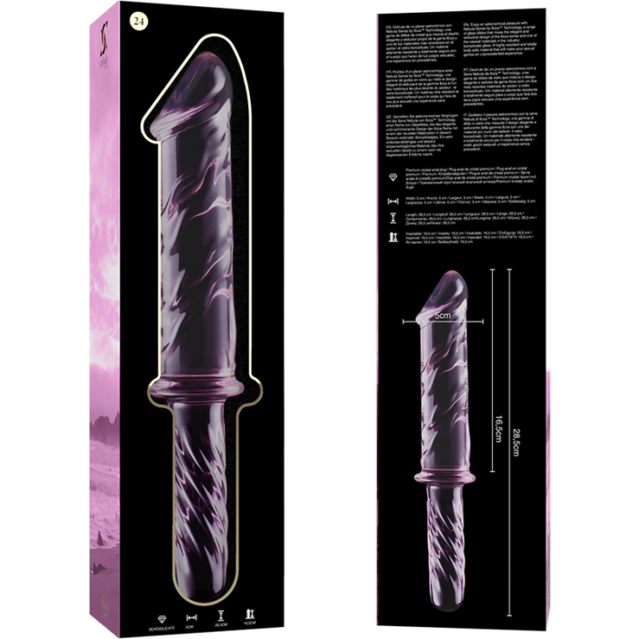 Klaasist dildo MODEL 24 28.5x5 cm (roosa) - Lovex Erootikapood