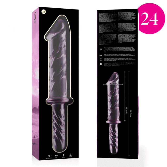 Klaasist dildo MODEL 24 28.5x5 cm (roosa) - Lovex Erootikapood