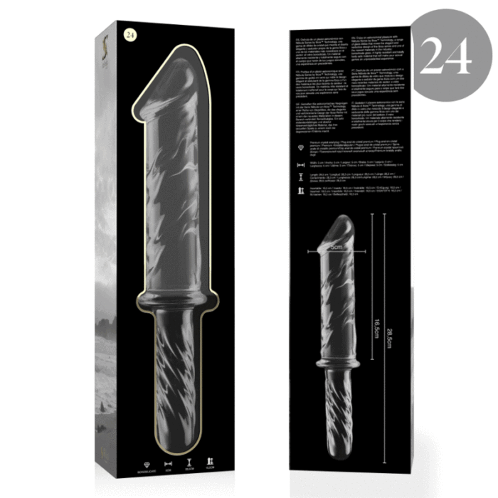 Klaasist dildo MODEL 24 28.5x5 cm (läbipaistev) - Lovex Erootikapood