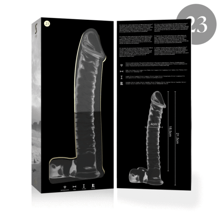 Klaasist dildo MODEL 23 21.5x4 cm (läbipaistev) - Lovex Erootikapood