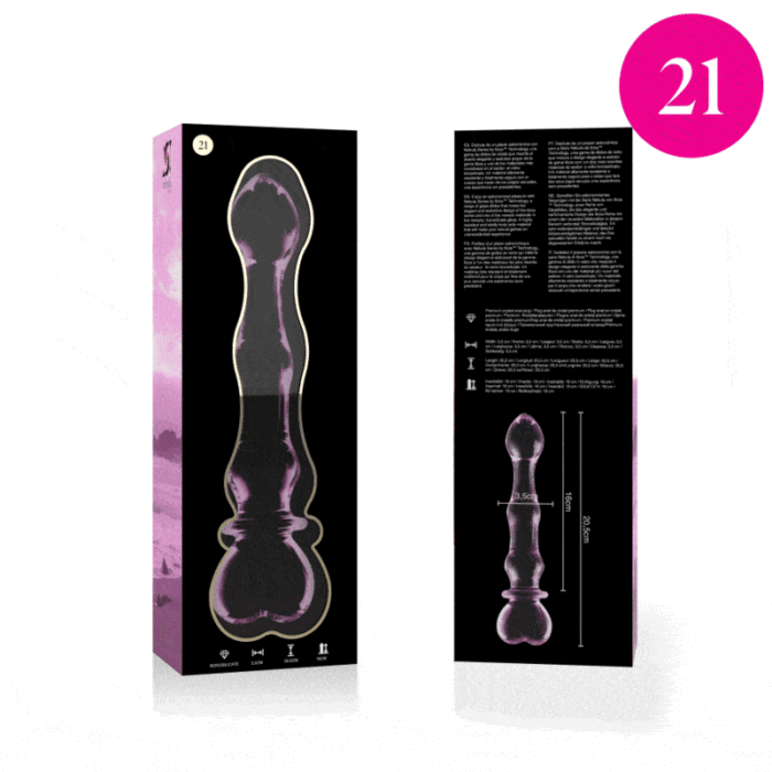 Klaasist dildo MODEL 21 20.5x3.5 cm (roosa) - Lovex Erootikapood