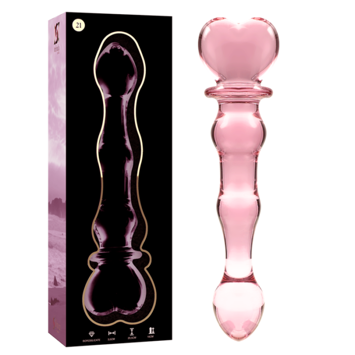 Klaasist dildo MODEL 21 20.5x3.5 cm (roosa) - Lovex Erootikapood