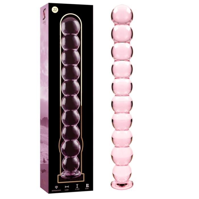 Klaasist dildo MODEL 22 21.5x2.5 cm (roosa) - Lovex Erootikapood