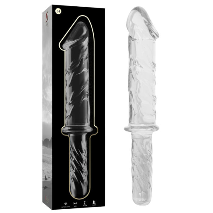 Klaasist dildo MODEL 24 28.5x5 cm (läbipaistev) - Lovex Erootikapood