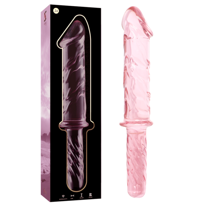 Klaasist dildo MODEL 24 28.5x5 cm (roosa) - Lovex Erootikapood