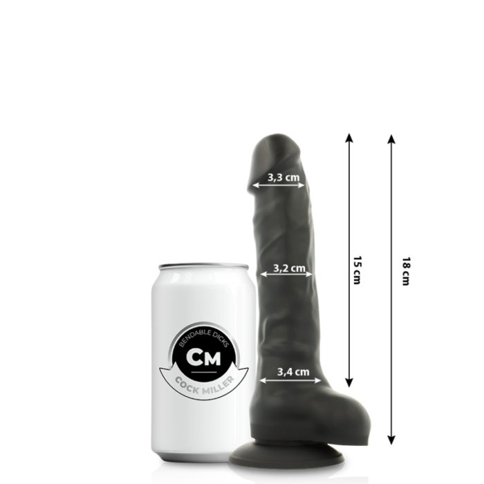 Dildo COCK MILLER 18 cm (must) - Lovex Erootikapood