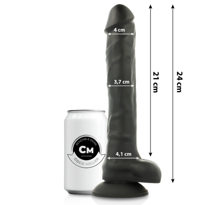 Dildo COCK MILLER COCKSIL (must) 24 cm - Lovex Erootikapood